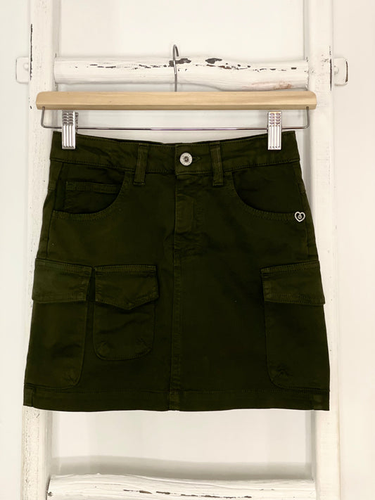 Military Green Cargo Skirt