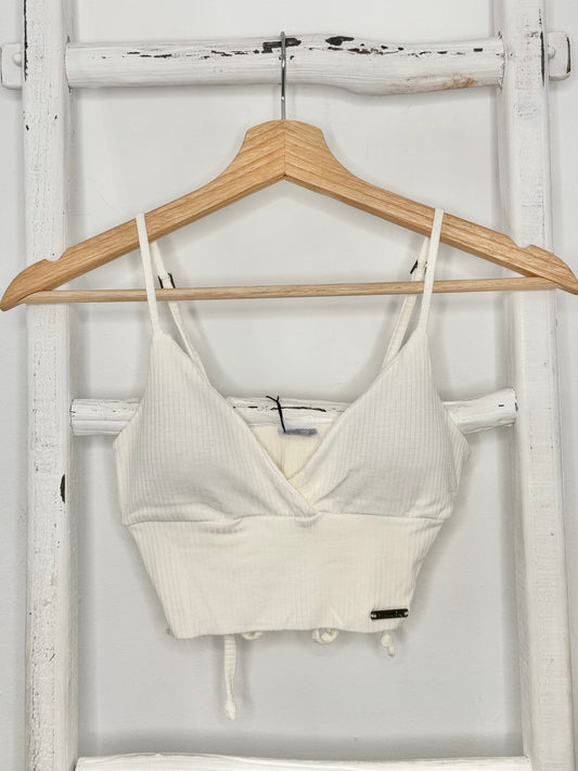 Padded White Crop Top