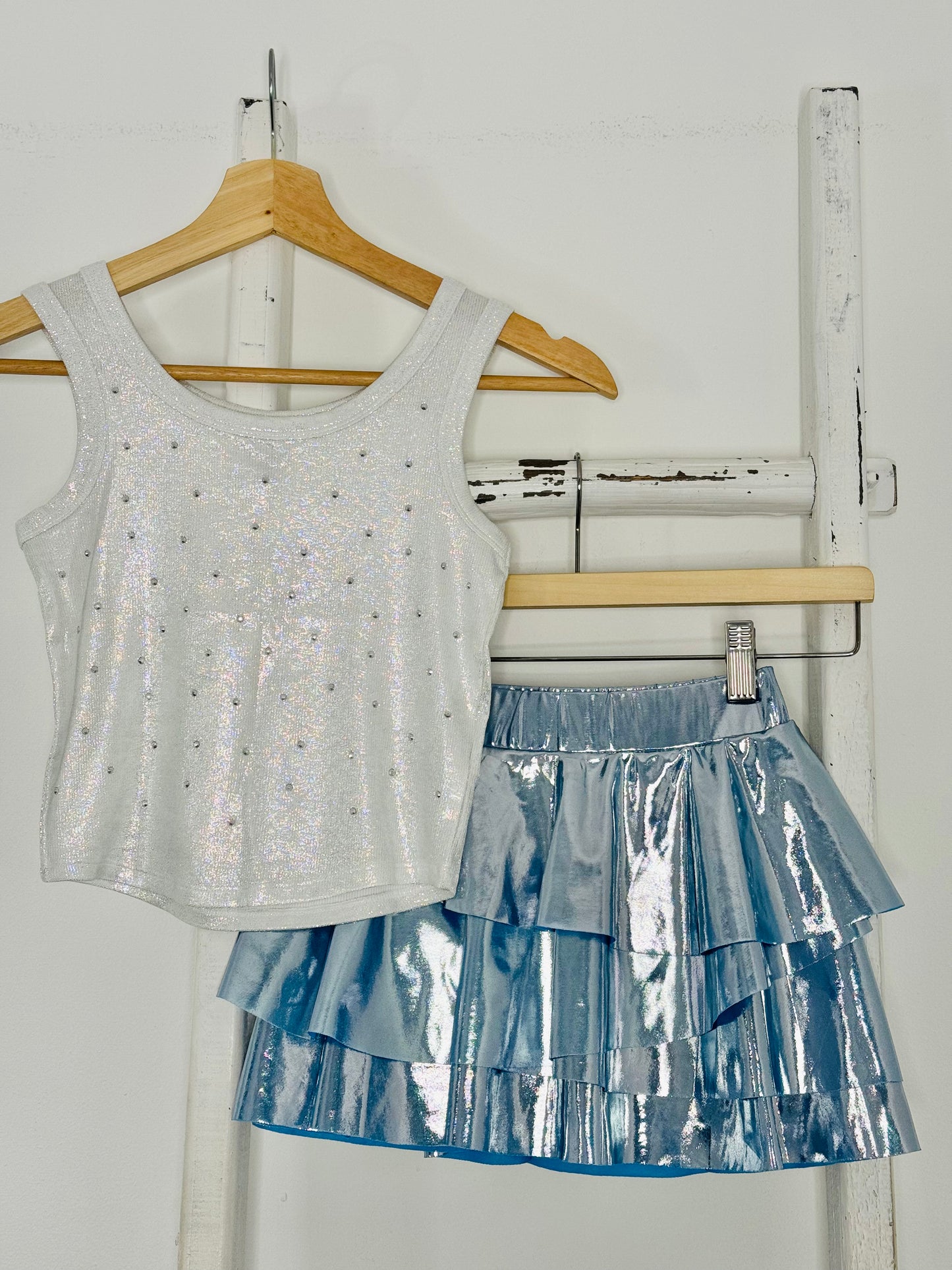 Rhinestones Metallic Top